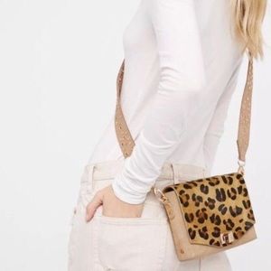 Free People suede and calf hair leopard crossbody